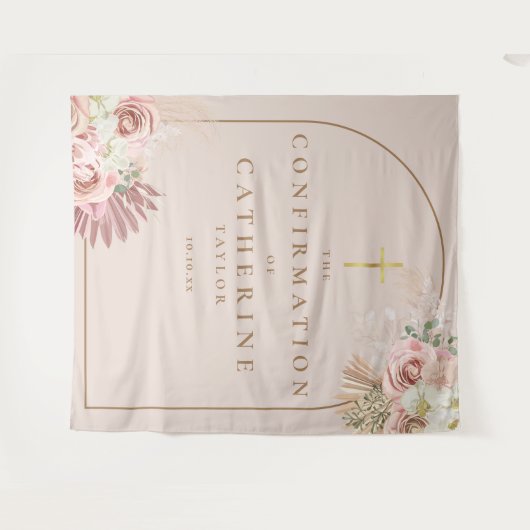 Pampas Grass Confirmation Photo Backdrop Wandteppich (Vorderseite (Horizontal))