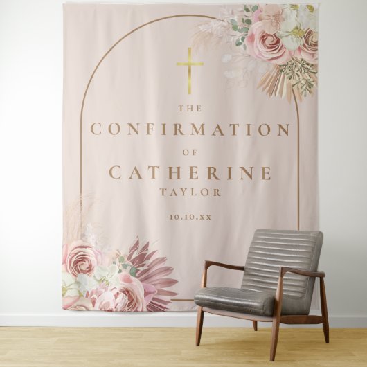 Pampas Grass Confirmation Photo Backdrop Wandteppich (Beispiel)