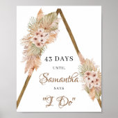 Pampas Grass Countdown Poster, getrocknet Palm Blä Poster (Vorne)