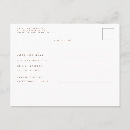 Pampas Grass Creme Blume Exotic Save the Date Ankündigungspostkarte (Rückseite)