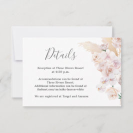 Pampas Grass Details Hochzeitskarte RSVP Karte