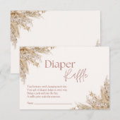 Pampas Grass Diaper Raffekarte | neutral rustikal Begleitkarte (Vorne/Hinten)