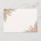 Pampas Grass Diaper Raffekarte | neutral rustikal Begleitkarte (Rückseite)