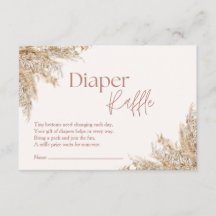 Pampas Grass Diaper Raffekarte | neutral rustikal
