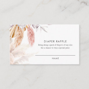 Pampas Grass Diaper Raffle für Baby Dusche Begleitkarte