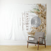 Pampas Grass Disco Ball Brautparty Hintergrund Wandteppich (Beispiel (Horizontal))