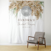 Pampas Grass Disco Ball Brautparty Hintergrund Wandteppich (Beispiel)