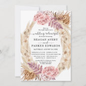 Pampas Grass Dried Floral Wedding Probe Dinner Einladung (Vorderseite)