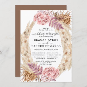 Pampas Grass Dried Floral Wedding Probe Dinner Einladung