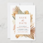 Pampas Grass Dried Palm Blätter Hochzeitsstift Fot Save The Date (Vorderseite)