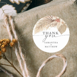 Pampas Grass Dried Palm Wedding Runder Aufkleber