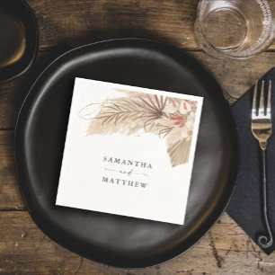 Pampas Grass Dried Palm Wedding Serviette