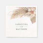 Pampas Grass Dried Palm Wedding Serviette (Vorderseite)