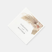 Pampas Grass Dried Palm Wedding Serviette (Ecke)