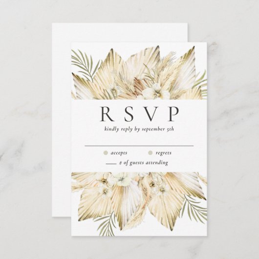 Pampas Grass Dried Wüste Blume Boho Simple UAWG RSVP Karte (Vorne/Hinten)