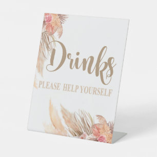 Pampas Grass DRINKS Tafelschild, Schild "Erdschild