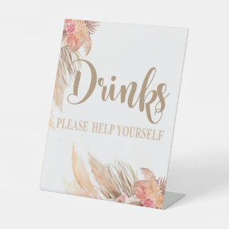 Pampas Grass DRINKS Tafelschild, Schild "Erdschild