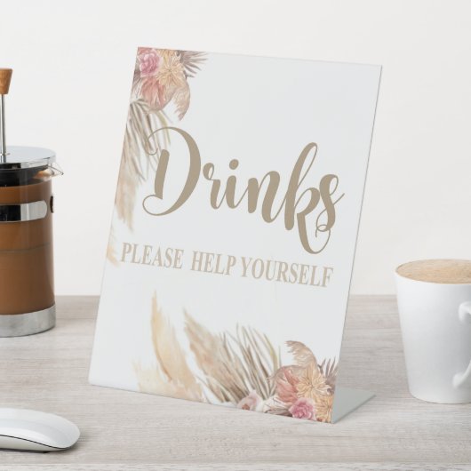 Pampas Grass DRINKS Tafelschild, Schild "Erdschild (In SItu)