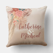 Pampas Grass Driving floral Terracotta Boho Weddin Kissen (Rückseite)