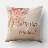 Pampas Grass Driving floral Terracotta Boho Weddin Kissen (Vorderseite)