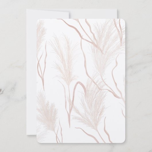 Pampas Grass Driving floral Terracotta Brautparty Einladung (Rückseite)