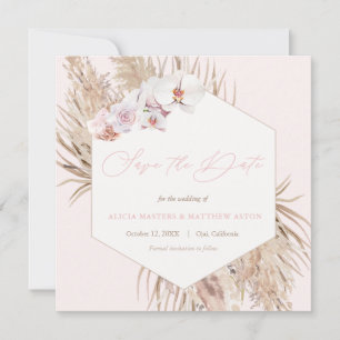 Pampas Grass Driving Palm Blätter Barefoot Wedding Save The Date