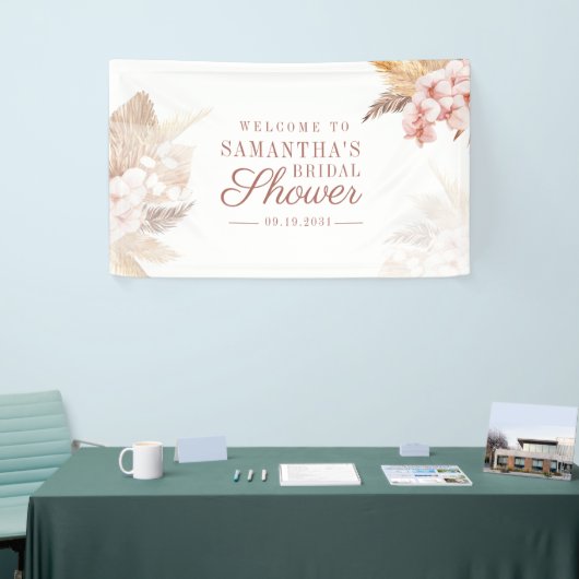 Pampas Grass Driving Palms Boho Brautparty Banner (Messeveranstaltung)