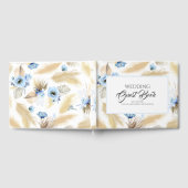 Pampas Grass Dusty Blue Floral Wedding Gästebuch (Voll)