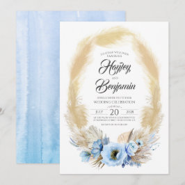 Pampas Grass Dusty Blumen Tropische Hochzeit Einladung