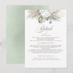 Pampas Grass Earth Shades Floral Wedding Details Begleitkarte