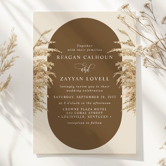 Pampas Grass Earthy Bohemisch Exotic Wedding Invit Einladung