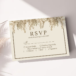 Pampas Grass Earthy Bohemisch Exotic Wedding RSVP Karte