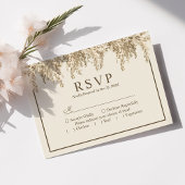 Pampas Grass Earthy Bohemisch Exotic Wedding RSVP Karte