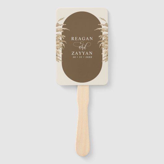 Pampas Grass Earthy Bohemisch Wedding Program Fächer (Vorderseite)