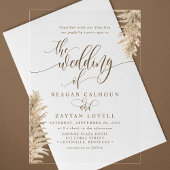 Pampas Grass Earthy Exotic Calligraphy Wedding Acryleinladungen