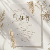 Pampas Grass Earthy Exotic Calligraphy Wedding Acryleinladungen