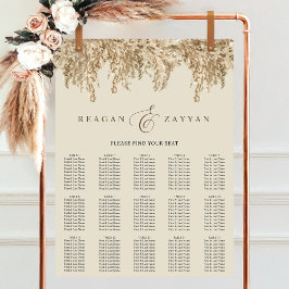 Pampas Grass Earthy Exotic Wedding Chart Poster