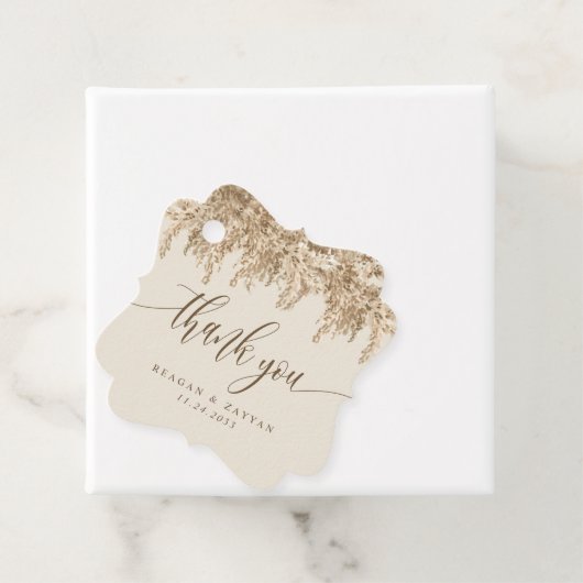 Pampas Grass Earthy Wedding Vielen Dank Geschenkanhänger (Beispiel)