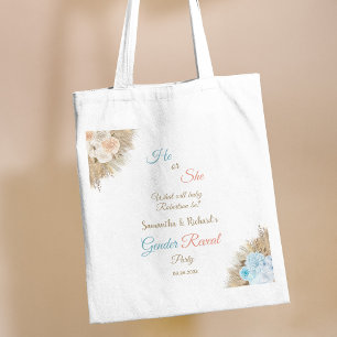 Pampas Grass Elegant Gender Reveal Baby Dusche Tragetasche