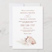 Pampas Grass Elegant Soft QR Code Wedding Einladung (Vorderseite)