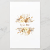 Pampas Grass Elfenbeinblume Geburtstagskarte (Rückseite)