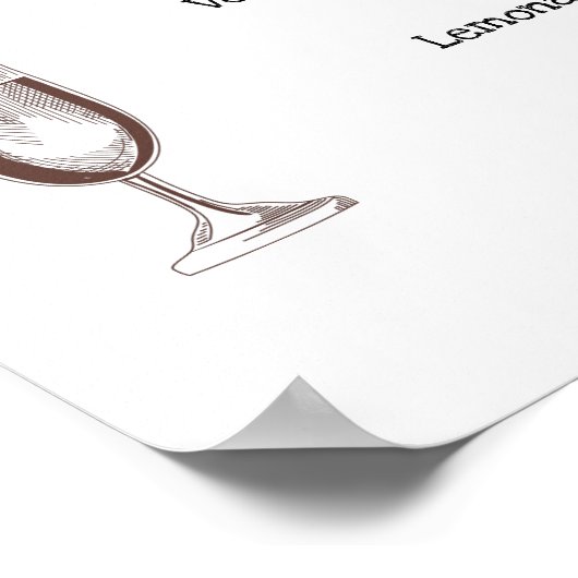 Pampas Grass & Eukalyptus Drinks Menü Hochzeitszei Poster (Ecke)