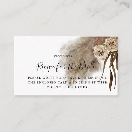 Pampas Grass Fall Brautparty Anfrage Begleitkarte (Vorderseite)