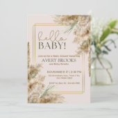 Pampas Grass Fall Einfache Kinderdusche Einladung (Stehend Vorderseite)