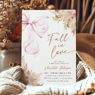 Pampas Grass Fall Pink Bridal Dusche Einladung
