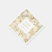 Pampas Grass Fan Palms Boho Wedding Napkins Serviette (Ecke)