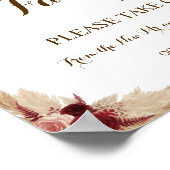 Pampas Grass Favors Brautparty Wedding Poster (Ecke)