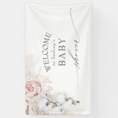 Pampas Grass Floral Baby / Brautparty Banner (Vertikal)