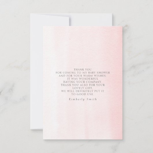 Pampas Grass Floral Baby Dusche Klein Danke (Rückseite)