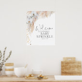 Pampas Grass Floral Baby Dusche Willkommen Poster (Küche)